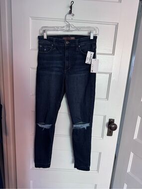 Joe's Jeans Dark Indigo Skinny with Knee Rips